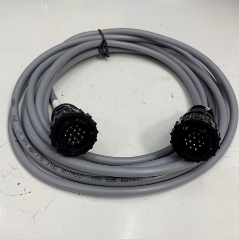 Cáp 5M 17ft Connector AMP 206044-1 SMEMA 14 Pin Male to Male Cable KWANGIL DATA 2464 15C X 24AWG OD 7.0mm For Signal Motor Cable