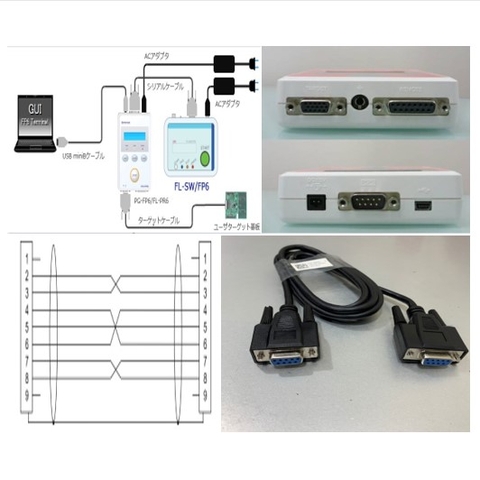 Cáp Kết Nối Serial Cable Crossed Dài 1.8M RS232 DB9 Female to Female 070430MB009G200ZU For RENESAS Programmer PG-FP5 Với FL-SW/FP6