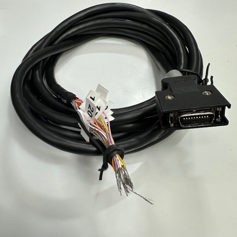 Cáp 5M 17ft MR-J4CBL20-CN3-5M Mitsubishi Shielded Cable Connector MDR 20 Pin Male to 20 Core Open End For Mitsubishi Servo Drive MR-J5-B/MR-J5-G/MR-JET/MR-J4-B /MR-JE-B Communication I/O Cable
