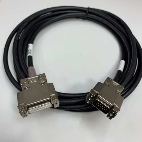 Cáp 5M 17ft SYSTEM2/LINEAR ENC(5M) Metal Shell Connector DDK DB15 Female to DB15 HD VGA Male Cable TEC E497707-1 AWM 20963 80C 30V 4x2x26AWG OD 6.8mm For Industrial Cable