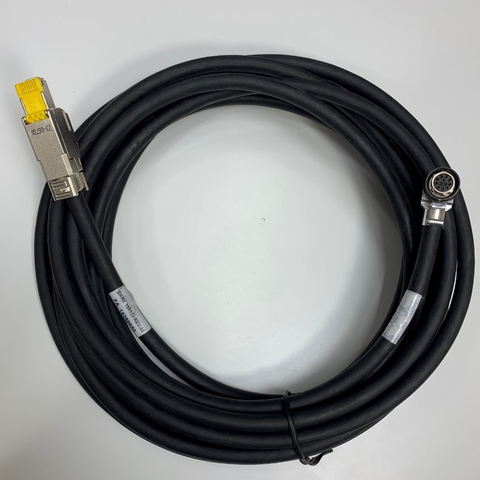 Cáp 6M 20ft 06W021-28B00-XS1 EKRK 134123/LVDS Camera Right Angle Hirose HR10A-10P-12P(73) 12 Pin Female to RJ45 Male Cable 4x2x23AWG OD 8.0mm For Industrial Camera Cable