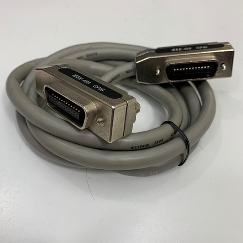 Cáp SUNG JIN IEEE 488 GPIB CN24 Pin Male to Female Cable Dài 1.6M 5.3ft in Korea For GPIB Instrument PCI/GPIB or PCIe/GPIB Card and LAN/GPIB/USB