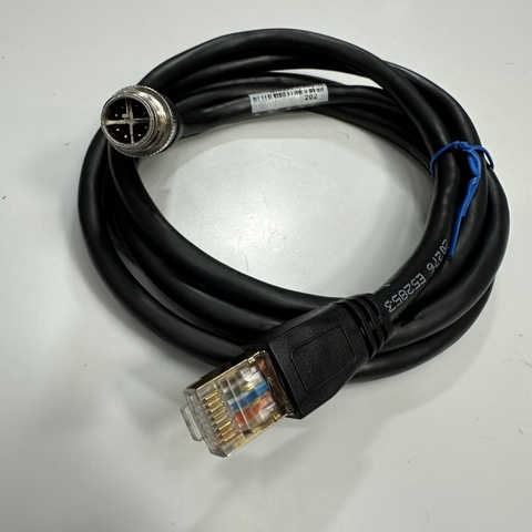 Cáp 1.5M 5ft DK-K-XC-M12EN-M8SR-1.5M-R Shielded Cable Connector M12 X-Code 8 Pin Male to RJ45 For M12 Industrial Ethernet Cable