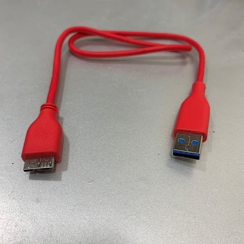 Cáp USB 3.0 Type A to Type Micro B Dài 47Cm Red Cable For Ổ Cứng Cắm Ngoài 2.5 inch Hardisk Eksternal WD, Seagate, Hitachi