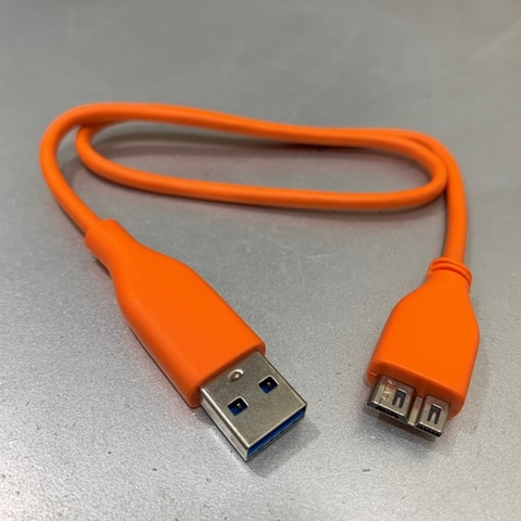 Cáp USB 3.0 Type A to Type Micro B Dài 47Cm Orange For Ổ Cứng Cắm Ngoài 2.5 inch Hardisk Eksternal WD, Seagate, Hitachi
