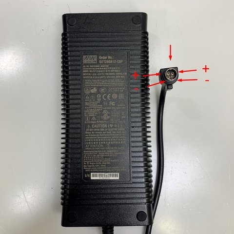 Adapter 12V 21A 252W Mean Well GST280A12-C6P Power Supply Connector Size Din Power 4 Pin Plug