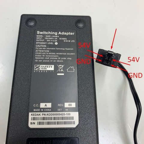 Adapter 54V 2.5A EADP OEM HP 54V 1.67A 5066-5569 90W 4 Pin Inline Connector Size Molex 4 Pin Pitch 3.0mm For Switch HPE Aruba PoE+ DoE J9774A J9780A J9982A