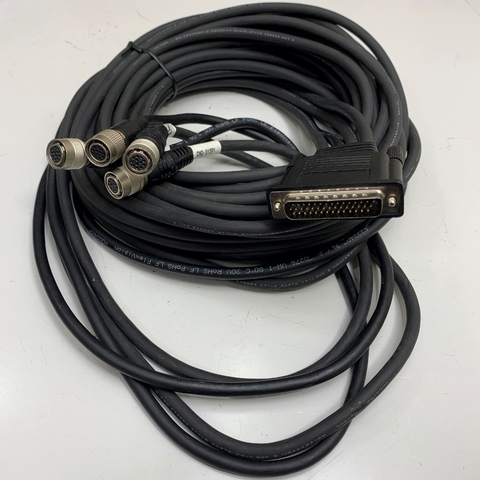 Cáp 5M 17ft P1.6 4CH DB44 Plus 44 Pin Male to 4 Camera Hirose 12 Pin Female HR10A-10P-12S(73) Video Splitter Cable For CCD Machine Vision Camera Cable