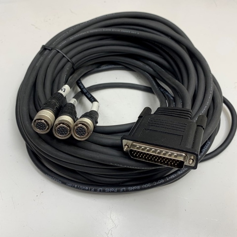 Cáp 5M 17ft P1.6 4CH DB44 Plus 44 Pin Male to 3 Camera Hirose 12 Pin Female HR10A-10P-12S(73) Video Splitter Cable For CCD Machine Vision Camera Cable