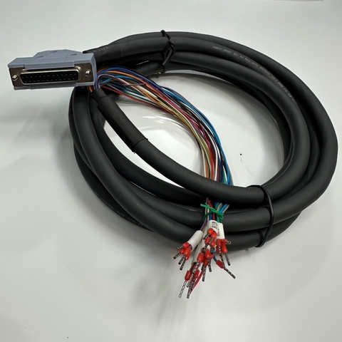 Cáp 3.5M 11.7ft Flexible Cable Signals Data And Power 45 Degree Angled DB25 Female to 25 Core OD 12mm Black 25x0.25mm² 24AWG 80℃ 300/500V VW-1 For Power I/O Servo Drive and Laser Marker Controller