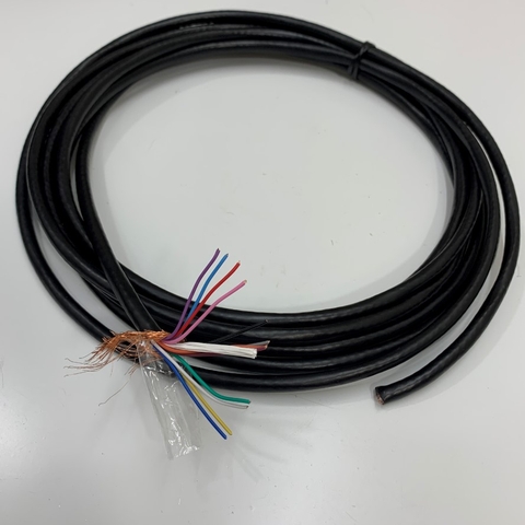 Cáp Tín Hiệu Chống Nhiễu Signal Control Cable 6PR 12 Core x 0.26mm² Bare Copper OD 6.5mm Dài 1 Meter For Encoder Servo, Robot, Servo Driver I/O Data