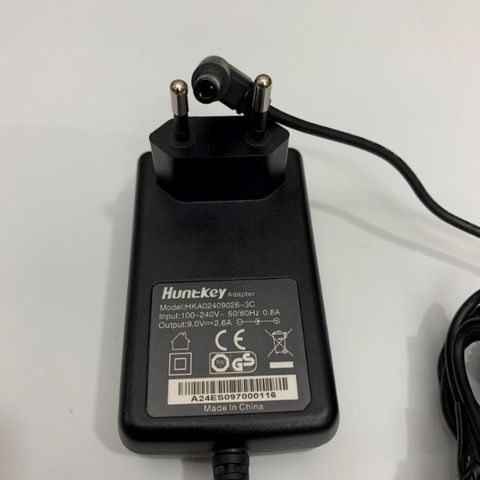 Adapter 9V 2.6A Huntkey HKA02409026-3C Connector Size 5.5mm x 2.5mm For Cân Điện Tử, Thiết Bị Đo Lường Điện