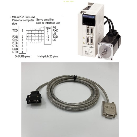 Cáp Lập Trình MR-CPCATCBL3M Servo Motors MRJ2 Mitsubishi Programming Cable Length 3M