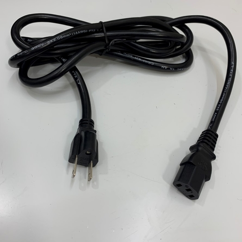 Dây Nguồn TAAN TP-11 TC-01 Chuẩn 2 Chân Dẹt NEMA 1-15P to C13 AC Power Cord 15A 125V 3x2.08mm² 14AWG Cable OD 9.3mm Length 2.5M