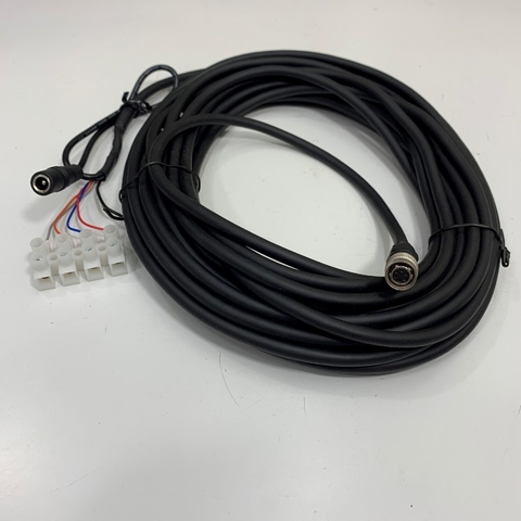 Cáp Hirose HR10A-7P-6S73 6 Pin Female to DC Female 5.5mm x 2.1mm + Trigger IO Signal Cable Dài 10M 33ft For Basler AVT GIGE Sony CCD Industrial Camera
