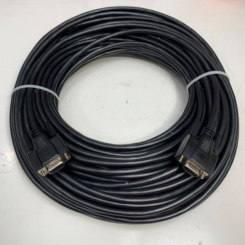 Cáp 30M 100ft RS-232C Communication Shielded Interface Null Modem Cable DB9 Female to Female Cross Line Cable For Industrial Serial Data Transfer witch Computer