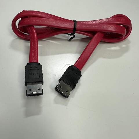 Cáp 0.5M eSATA to eSATA Shielded Cable PVC Red For HDD 6Gbps Extender Box
