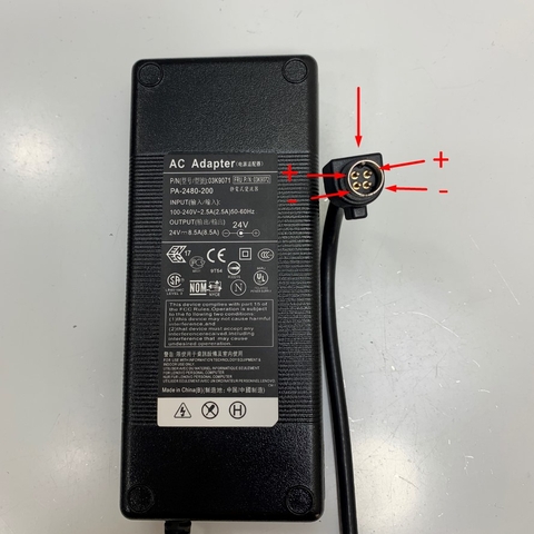 Adapter 24V 8.5A PA-2480-200 Connector Size 4 Pin Mini Din 10mm