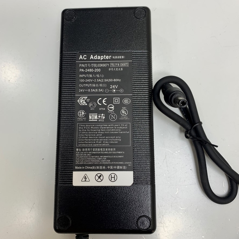 Adapter 24V 8.5A PA-2480-200 Connector Tip Size 5.5mm x 2.5mm