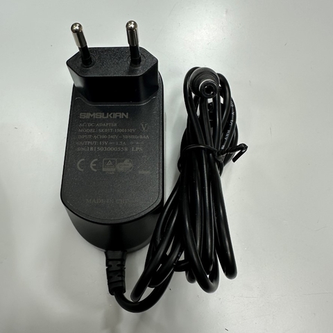 Adapter 15V 1.5A 22W Simsukian SK03T-1500150U EU Plug Connector Tip Size 5.5mm x 2.1mm For Power Supply Industrial