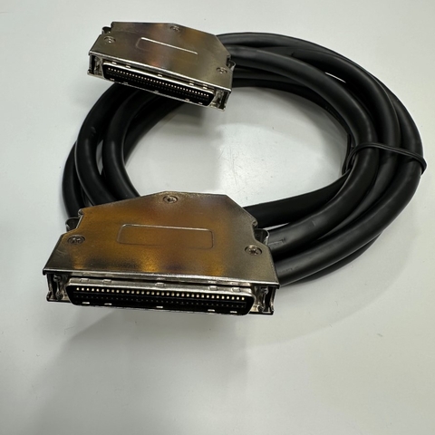 Cáp 1.9M 6.3ft Connector SCSI MDR 68 Pin Male to Male Pitch 1.27mm with 60 Degree Metal Gold Plated Latch Clip For Servo Driver Interface I/O Signal Cable