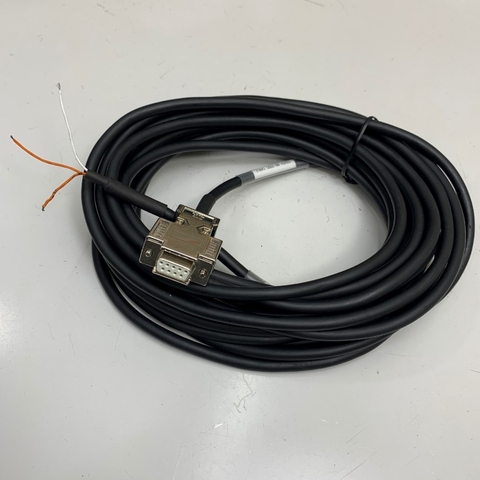 Cáp 8M 27ft R-S232C Cable HMI Touch Panel witch PLC Connector Metal Shell Gold Plated Serial DB9 Female to 3 Bare Wire Ends Shielded Cable ILSAN E211405 4C x 24AWG(0.2SQ) 80°C 300V
