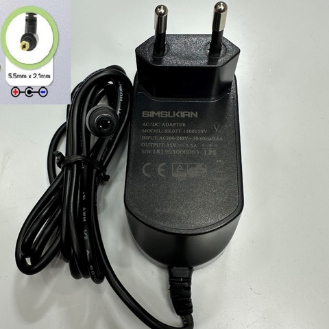 Adapter 15V 1.5A 22W Simsukian OEM Thay Thế Power Supply YEPS01-15V0W FSP008-P01N 15V 0.53A DC + ---C--- Connector Tip Size 5.5mm x 2.1mm For Cân Điện Tử Sartorius Precision Balance