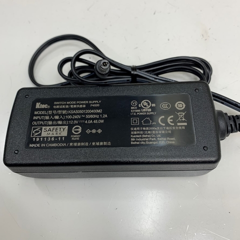 Adapter 12V 4A 48W KTEC Connector Tip Size 5.5mm x 2.1mm For HPE Aruba Wireless Access Point, HP Monitor Power Supply