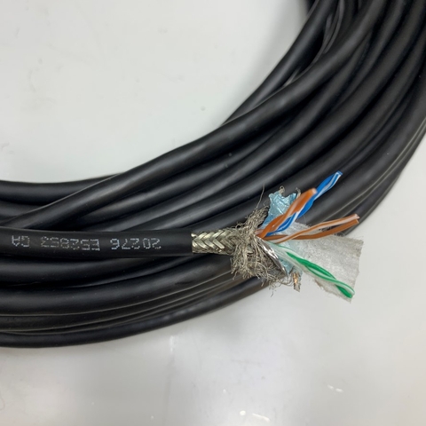Cáp Mạng Chống Nhiễu Dài 30M 100ft SF/UTP LS Cable Shielded CAT5E E52853 Gigabit Ethernet 4PX26AWG 80°C 30V VW-1 OD 6.8mm For Industrial Robot, Industrial Camera Machine Vision Networks Cable