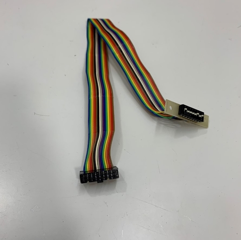 Cáp 16 Pin Flat Ribbon Rainbow IDC Female Pitch 2.54mm 2-Row to DIP switch KSD08 Cable Dài 32Cm
