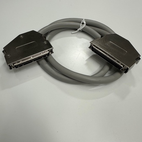Cáp 1.3M 4.3ft Connector SCSI MDR 68 Pin Male to Male Pitch 1.27mm with 60 Degree Metal Gold Plated Latch Clip PVC Grey For Servo Driver Interface I/O Signal Module Cable
