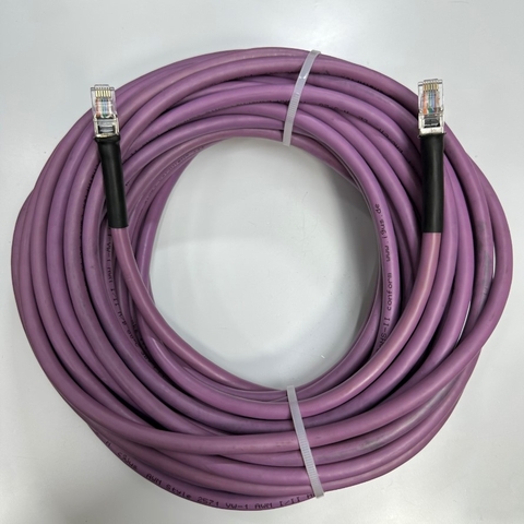 Cáp 10M 33ft 2215-88019-001 Expansion Microphone Polycom Studio Shielded Connector RJ12 6 Pin 6P6C Male to Male Cable Igus Chainflex S/FTP 26AWG Purple PVC