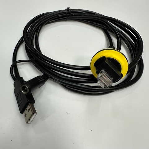 Cáp 2.5M 8.4ft Cognex DM8500-USB-00 Dataman Barcode Reader Scanner Cable USB to RJ50 10 Pin 10P10C