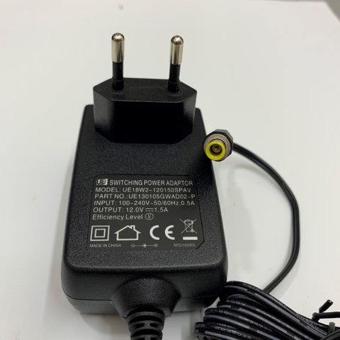 Adapter 12V 1.5A UE18W2 OEM AC1116J-R KING JIM Connector Size 5.0mm x 3.0mm For Máy In Nhãn Tepra Pro King Jim SR530 Tepra Pro Handheld Label Writer