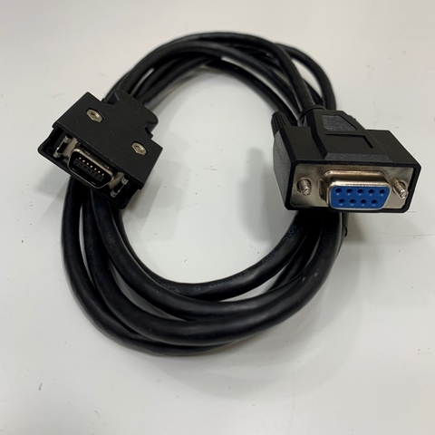 Cáp JZSP-CMS02 Dài 1.8M 6ft Programming Shielded Cable Connector MDR 14 Pin With Latch Clip Male to DB9 Female RS232 Communication For Yaskawa SGM Servo, PC to Servopack