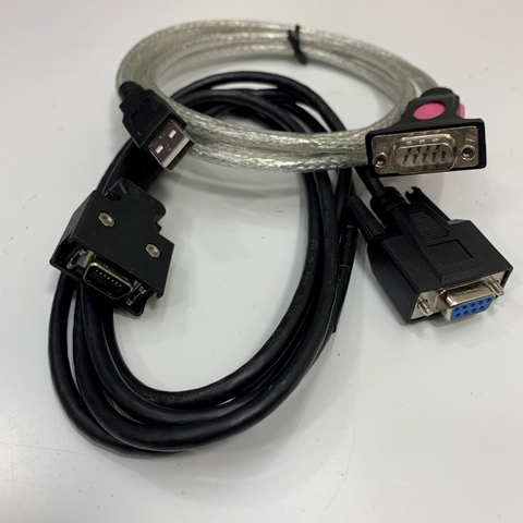 Cáp USB-JZSP-CMS02 Dài 3M 10ft with FTDI Chipset For RS232 Communication Data Yaskawa SGM Servo, PC to Servo Drive
