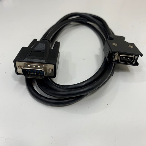Cáp JZSP-CMS02 Dài 1.8M 6ft Programming Shielded Cable Connector MDR 14 Pin With Latch Clip Male to DB9 Male For Yaskawa Σ-II/Σ-III Series Servo Cable Data Download Line RS232 Serial Port
