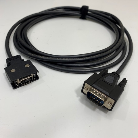 Cáp JZSP-CMS02 Dài 3M 10ft Programming Data Shielded Cable Connector MDR 14 Pin With Latch Clip Male to DB9 Male For Yaskawa Σ-II/Σ-III Series Servo