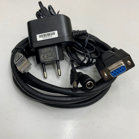 Cáp 2M 6.5ft 90A051230 Datalogic RS232 Cable RJ50 10 Pin 10P10C to DB9 Female + Power Supply 5V For Datalogic Barcode Scanner TD1100 / QD2400 / QD2131/ GD4400-B Communication RS232
