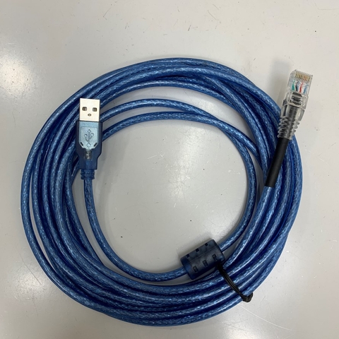 Cáp 5M 17ft CAB-412 Datalogic USB Communication Cable RJ50 10 Pin 10P10C to USB 2.0 Type A Male For Barcode Scanner Datalogic Gryphon GD4400-B / TD1100 / QD2400 / QD2131