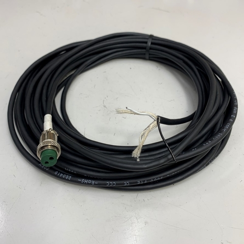 Dây Nguồn 5.8M 19ft IMOTPEV-S 22AWG × 2C (0.3SQ) 2517 105°C 300V VW-1 Connector 2 Pin Round Female Circular to 2 Core Ends For Robot Cable, Industrial Camera