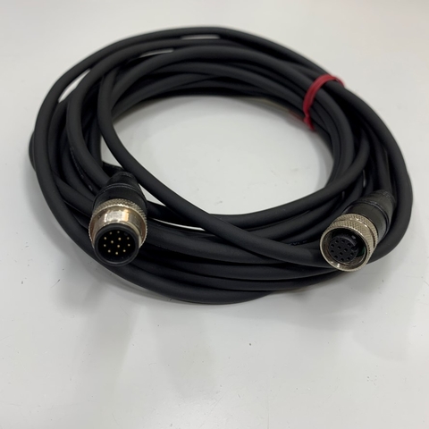 Cáp Điều Khiển Dài 5M 17ft Keyence M12 A-Code 12 Pin Male to Female Straight Extension Cable For Industrial Plug Sensor Connector