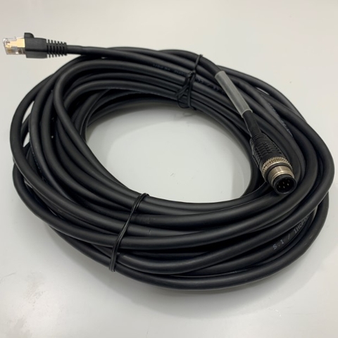 Cáp Kết Nối Cognex M12EN-M8SR-10M Dài 10M Machine Vision Sensor Ethernet Cable Cognex M12 Male Ethernet Cable A-Code 8 Pin RJ45
