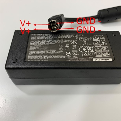 Adapter 48V 0.5A 24W SHENZHEN G0957B-480-050 Connector Size 4 Pin Mini Din 10mm