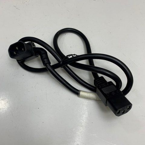Dây Nguồn 1M 3.3ft AC Power Cord 90 Degrees Left Angle C14 to C13 10A 250V 18AWG 3x1.0mm² Cable