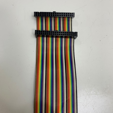 Cáp Original IDC 40 Pin Female to Female 40 Pin FC 2*20 Pitch 2.54mm Cable Flat Ribbon Data Rainbow Color 28AWG 105°C 300V Dài 35Cm For Machines, PLC, Digital I/O Terminal Block Board