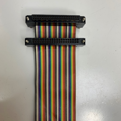 Cáp Original A6CON1 40 Pin to A6CON1 40 Pin Dài 35Cm Cable Flat Ribbon Data Rainbow Color For PLC I/O Cable Control Mitsubishi Q Series witch Terminal Board