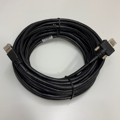 Cáp 8M 27ft GigE CAT5E S/FTP Power Ethernet RJ45 Screw Locking Cable For Cognex, Hikrobot, Basler, Omron, Keyence Vision Gigabit GigE Data Industrial Camera