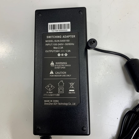 Adapter 54V 1.5A 81W Shenzhen SUN-5400150 Connector Tip Size 4.0mm x 1.7mm For POE Power Supply Switch