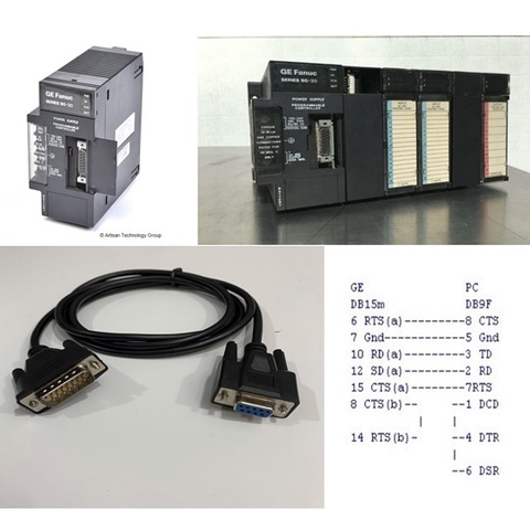 Cáp Lập Trình IC690ACC901 RS232/RS422 Adapter PLC Programming Cable 1.8M For GE90-30 Series PLC to PC